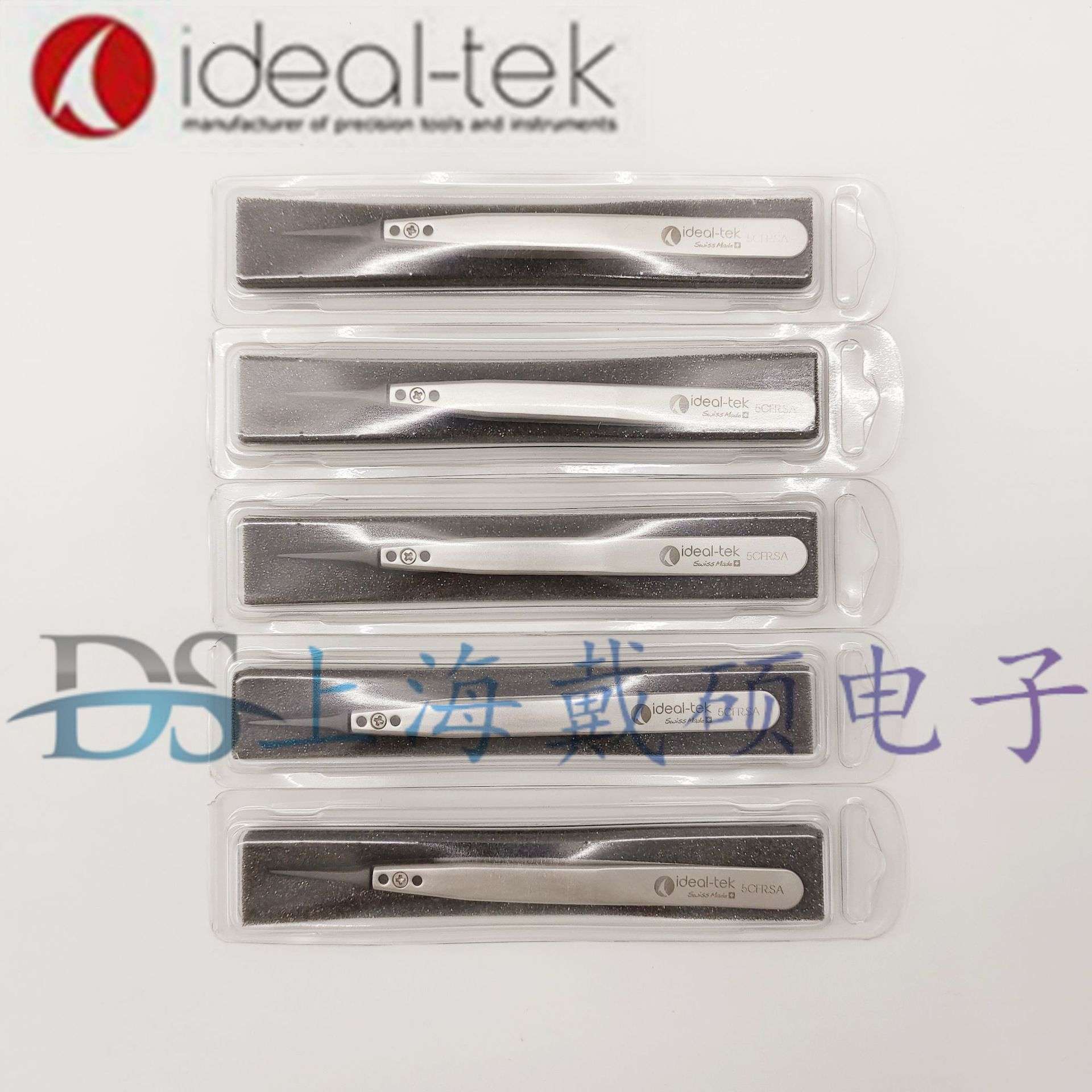 瑞士原装进口ideal-tek防静电镊子5CFR.SA不锈钢炭纤维细尖头镊子