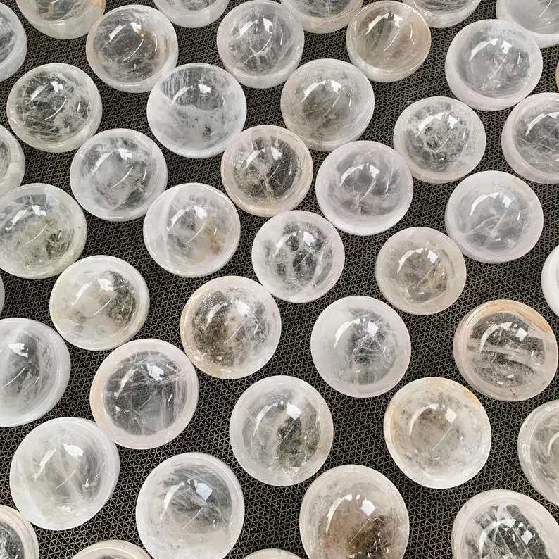 天然白水晶碗雕刻件 白水晶原石打磨供佛消磁碗 水晶碗工艺品摆件