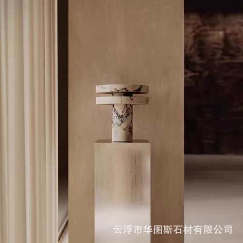天然大理石小摆件异形来图做小摆件奢石宝格俪台灯源头 艺术摆