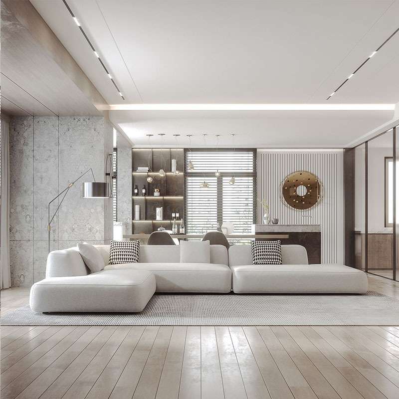 新款意式极简客厅组合沙发北欧现代简约双人小户型落地转角家具