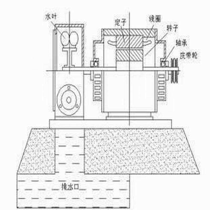 冲击式1000w卧式两用永磁水轮发电机1kw冲击式发电机斜击式水发电