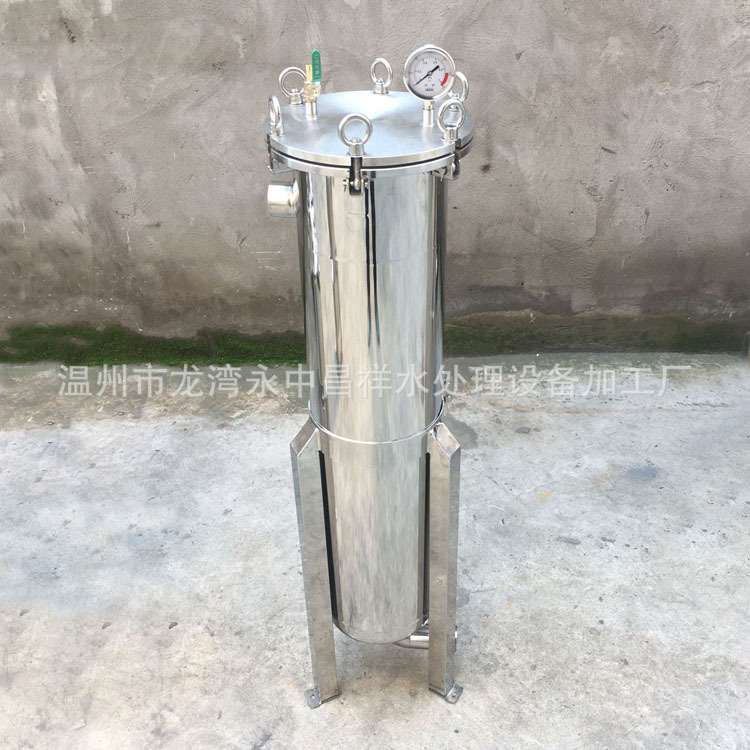 温州厂家供应活动脚可调高度平盖吊环不锈钢2号布袋式过滤器