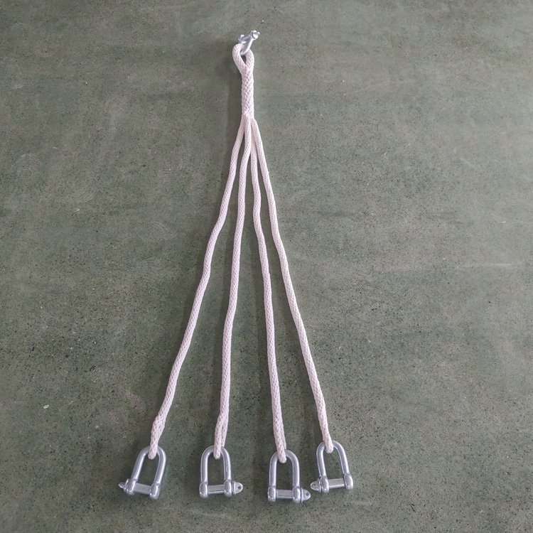 白色涤纶牵引绳电力施工蚕丝四岔绳ZF010919高空作业耐高压吊绳