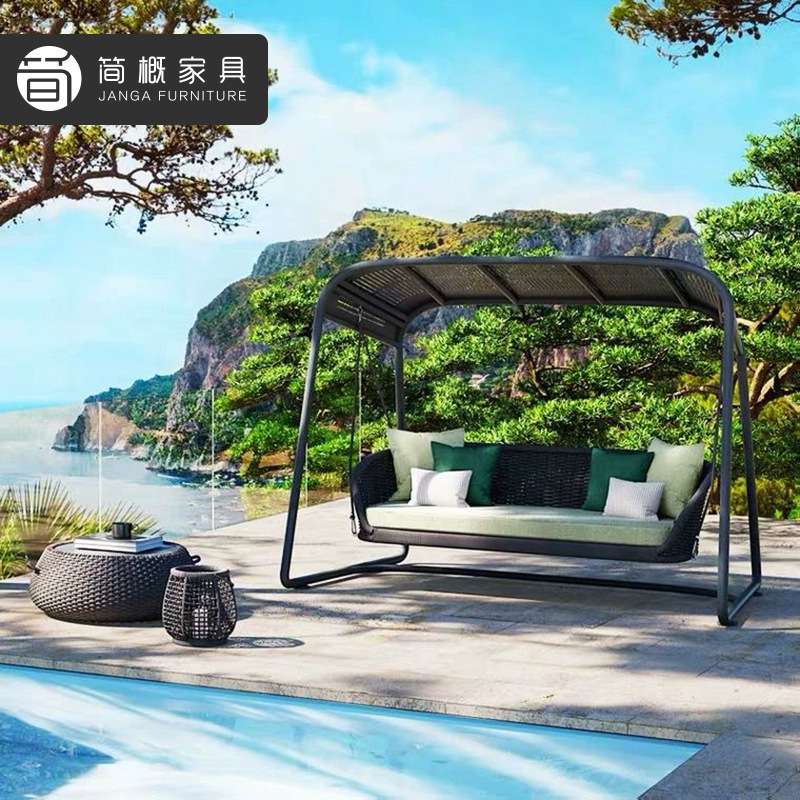 别墅花园庭院秋千吊椅休闲阳台懒人沙发躺床室外藤编悬挂吊篮摇椅