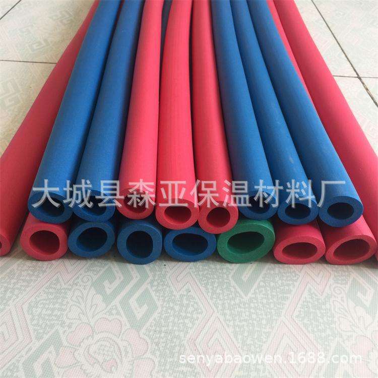阻燃红蓝橡塑保温棉厂家隔热冷热水管保温红蓝套管B2橡塑管