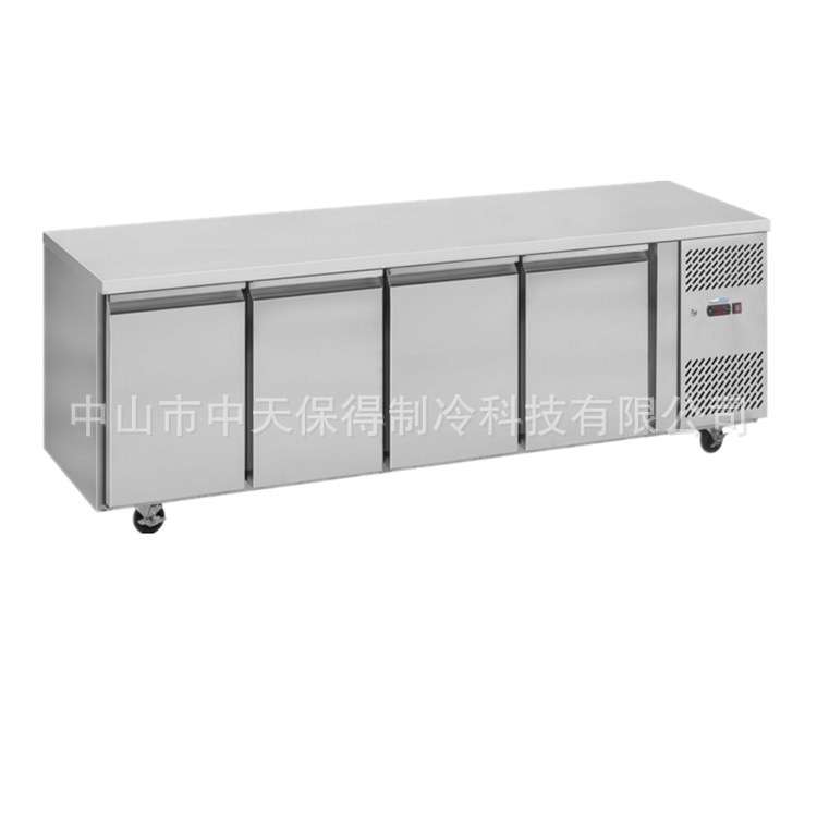 欧款四门风冷不锈钢保鲜工作台商用冷藏柜冷冻柜双温工作台