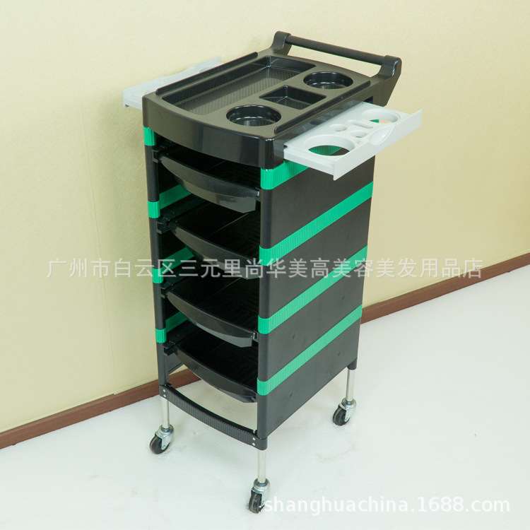 新款烫染发型师理发店加固专用手推杠车复古美发车小推车发廊工具