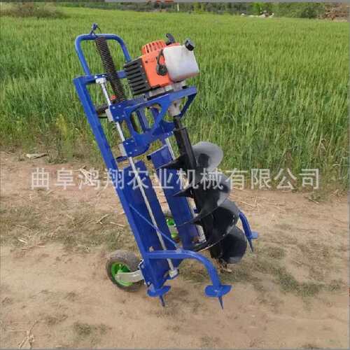地钻挖坑机全自动脚踏钻坑机12马力地钻工地打孔果园种树钻坑机