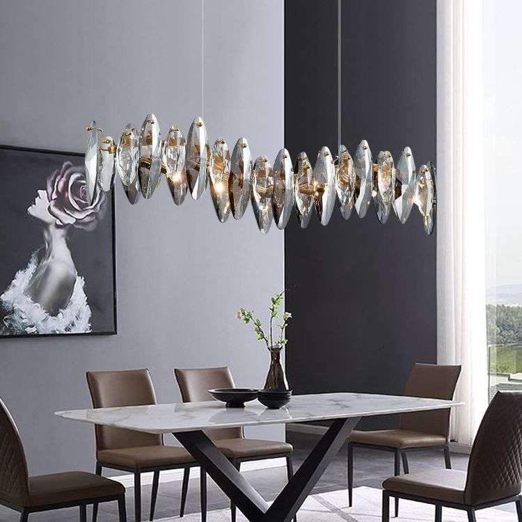 现代简约灯具轻奢客餐厅灯组合水晶灯餐桌灯家用饭厅吧台卧室吊灯