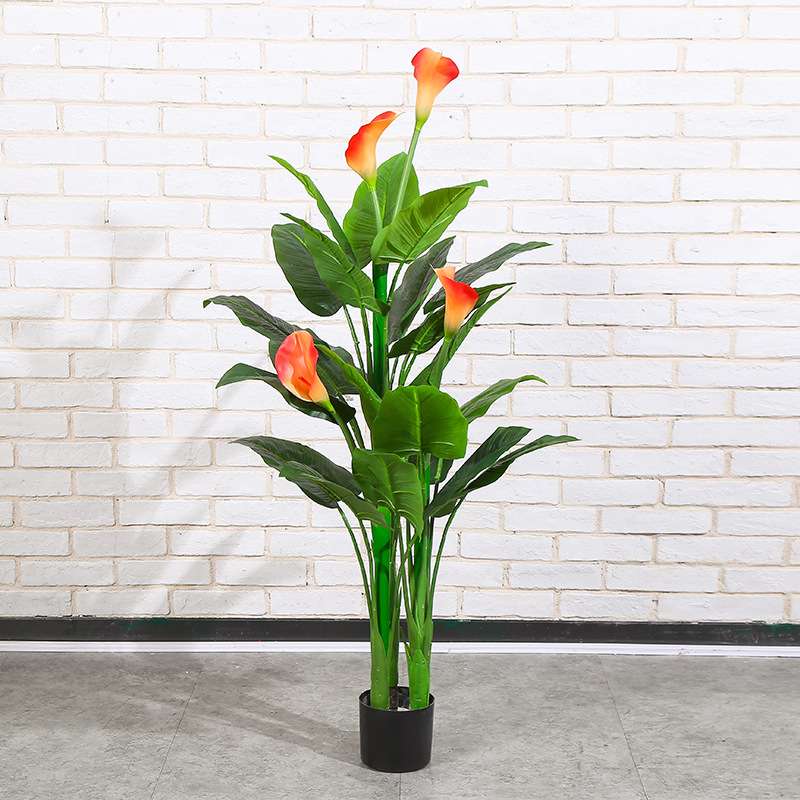 仿真花 仿真植物天堂鸟盆栽红掌马蹄莲鹤望兰盆客厅装饰摆件