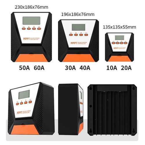 mppt太阳能控制器10A20A30A40A50A60A自动识别12V/24V光伏充电池