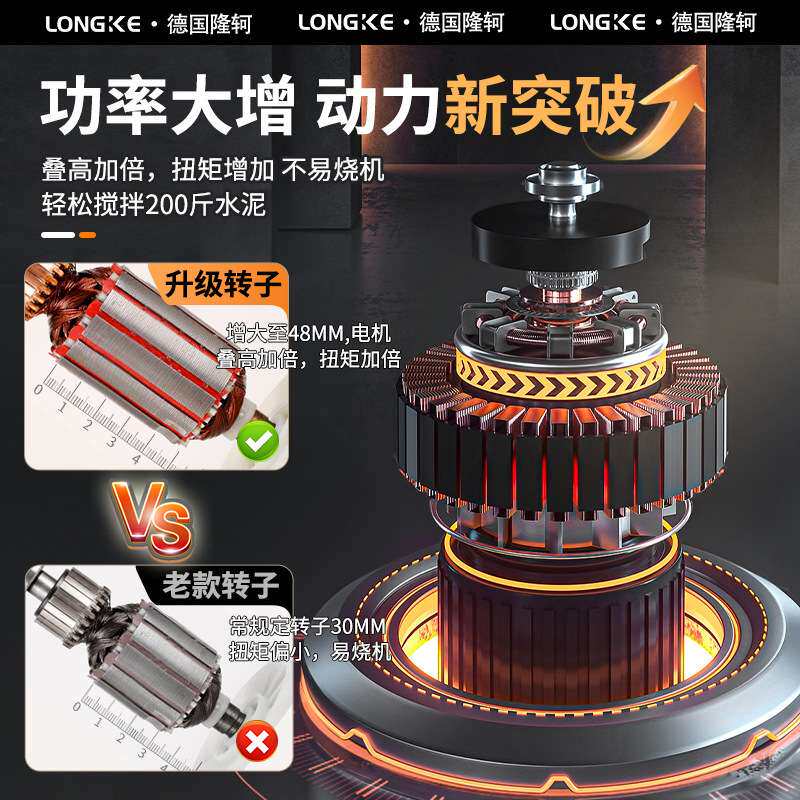 手持食品肉馅电动搅拌器商用油漆涂料打灰批土粉水泥搅拌机工业级