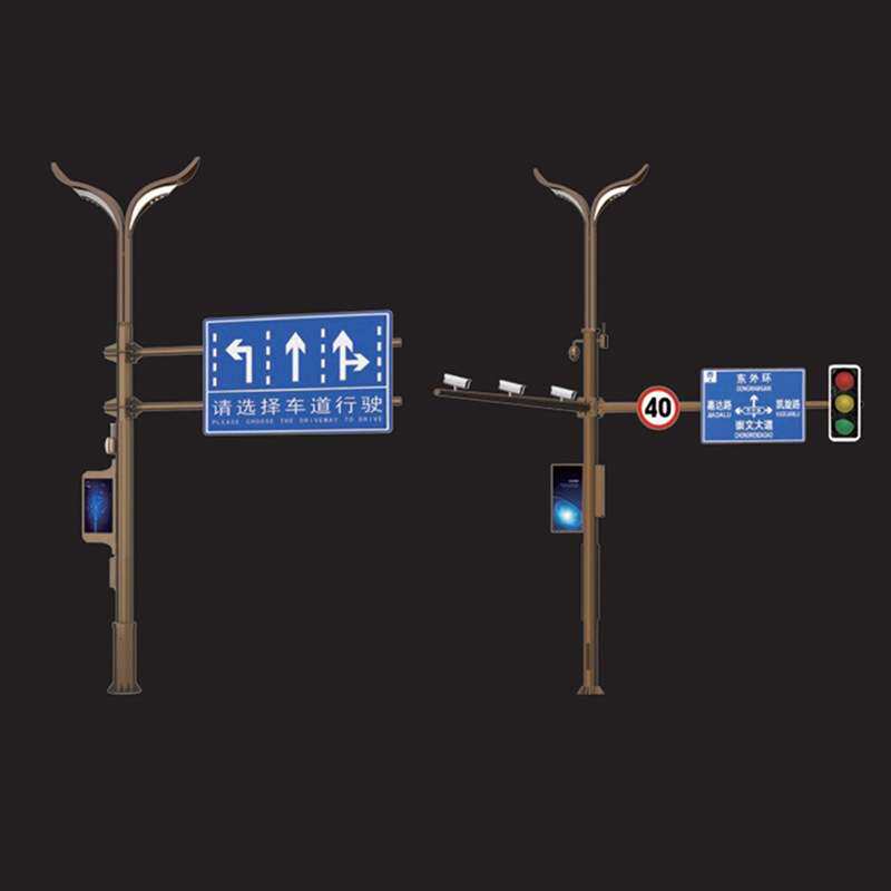 厂家 交通标志牌限速牌道路信号灯监控杆一体化综合路灯杆