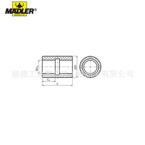 Maedler ISO系列1 塑料制闭合式 直线型 滑动轴承 PO-1型