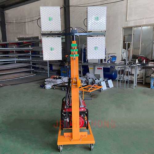 移动照明灯塔便携推车HMF962-B升降4米带汽柴油发电机照明灯车