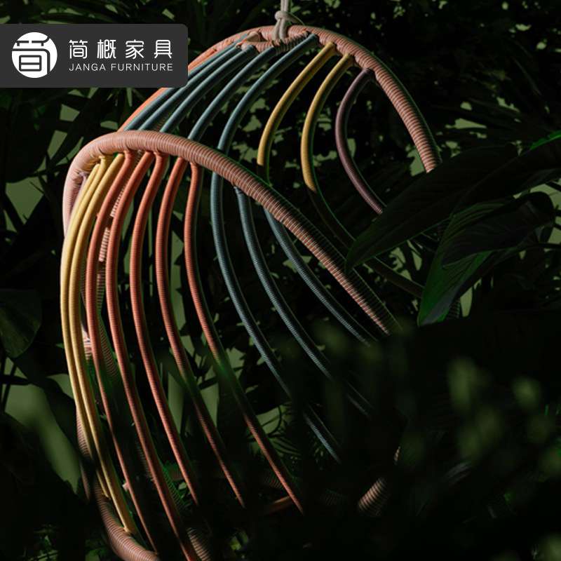 户外家具庭院客厅吊篮度假村悬挂吊椅景区网红鸟巢民宿落地款摇椅