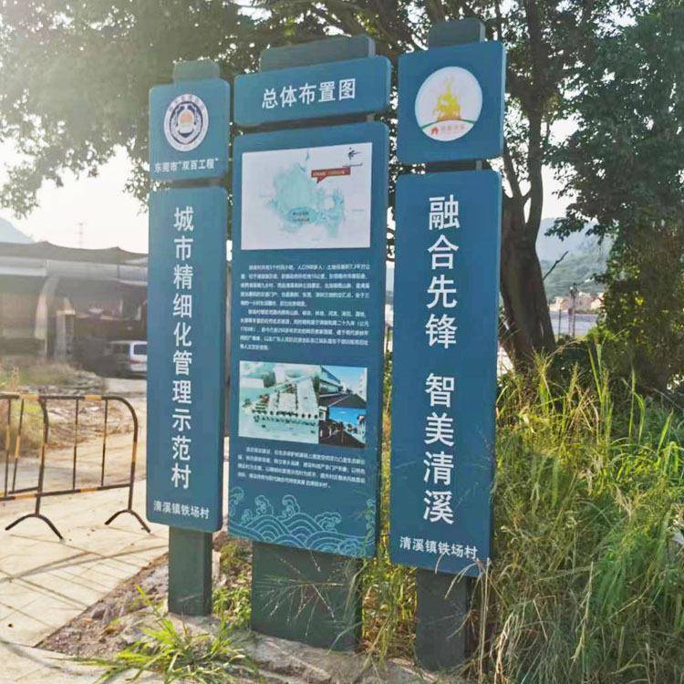 景区平面图导引图户外不锈钢烤漆广告牌软膜灯箱发光字展示架