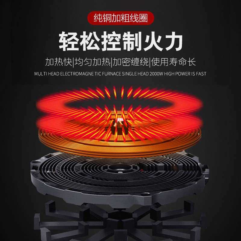 商用电磁灶15kw双头单尾小炒炉12kw单眼电灶台双炒一温灶