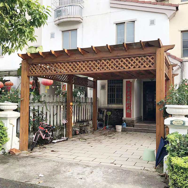 防腐木葡萄架户外别墅花园庭院遮阳棚农村小院新中式单臂阳台花架