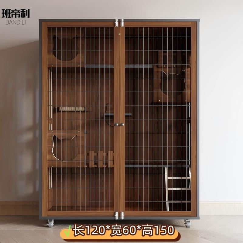 猫别墅实木猫笼子家用豪华猫屋图片