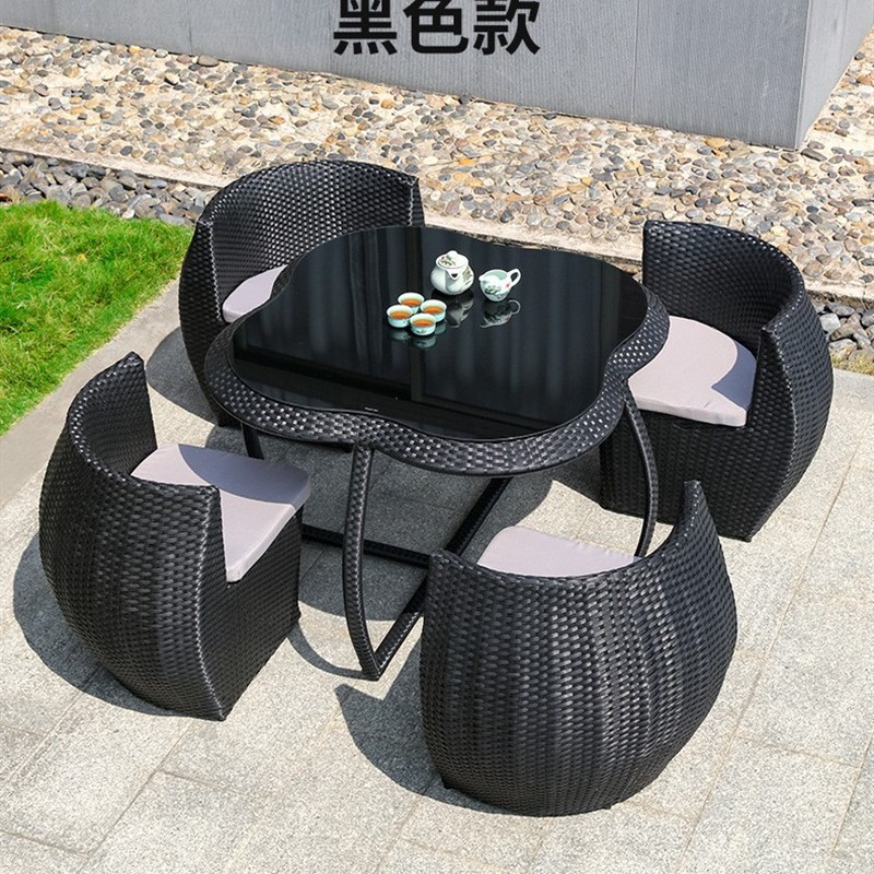 户外桌椅阳台花园小圆桌室x外庭院休闲露台三件套组合藤编椅