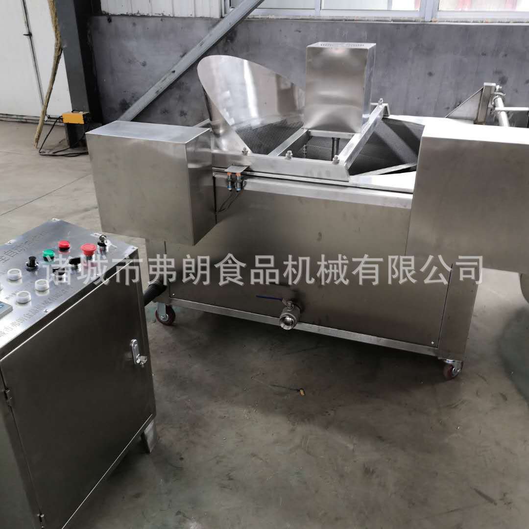 全自动蚕蛹高温油炸机 青岛肉脂渣油炸机 鸡蛋鹌鹑蛋搅拌油炸机