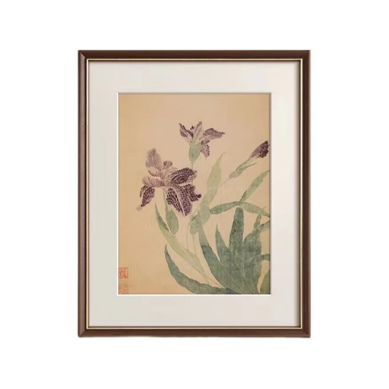 法式中国风复古客厅装饰画新中z式玄关柜餐厅卧室挂画古典花卉壁