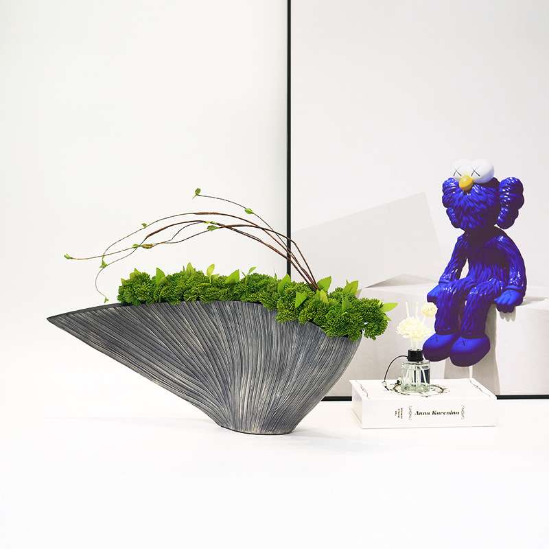 新中式仿真花艺绿色野果插花盆景摆件现代软装酒店售楼处前台摆设