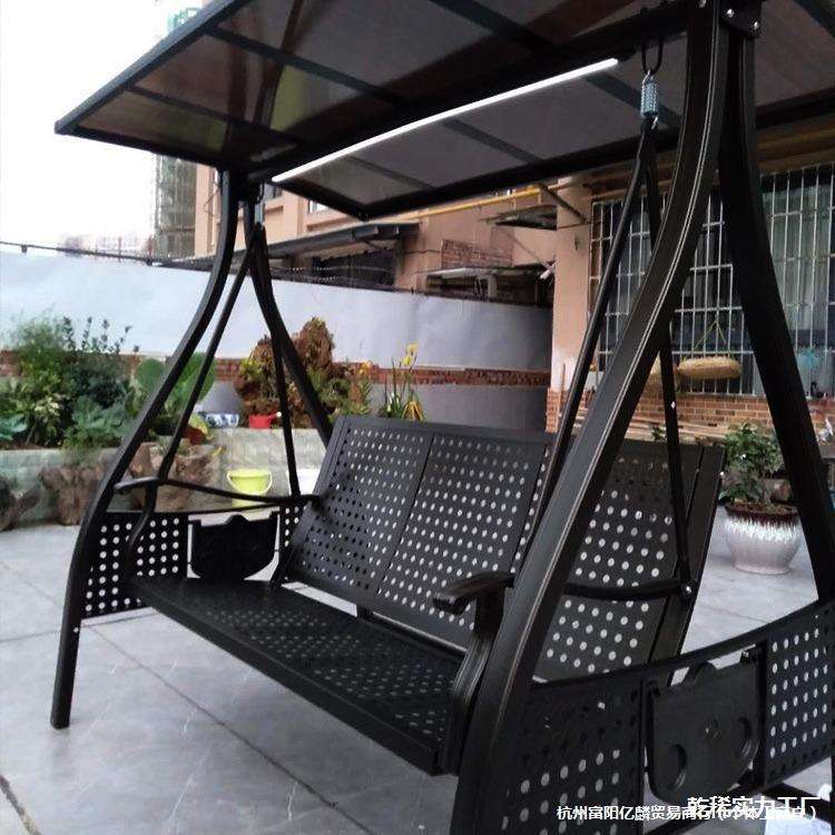 阳台防腐木铁防腐椅藤艺床室内摇篮秋千摇椅编庭院别墅露台吊户外