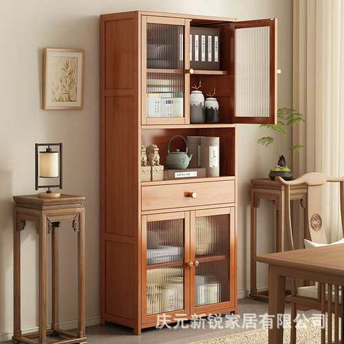 博古架新中式酒柜展示柜客厅隔断多宝阁置物架茶具摆件柜中式书架