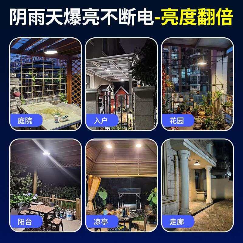 led太阳能工矿灯吊灯户外庭院花园凉亭家用室内超亮大功率照明灯