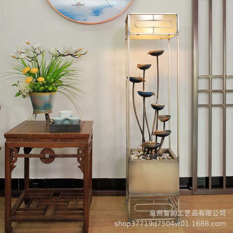 金属喷泉流水生财摆件客厅办公室餐厅阳台铁艺术流水器工艺品