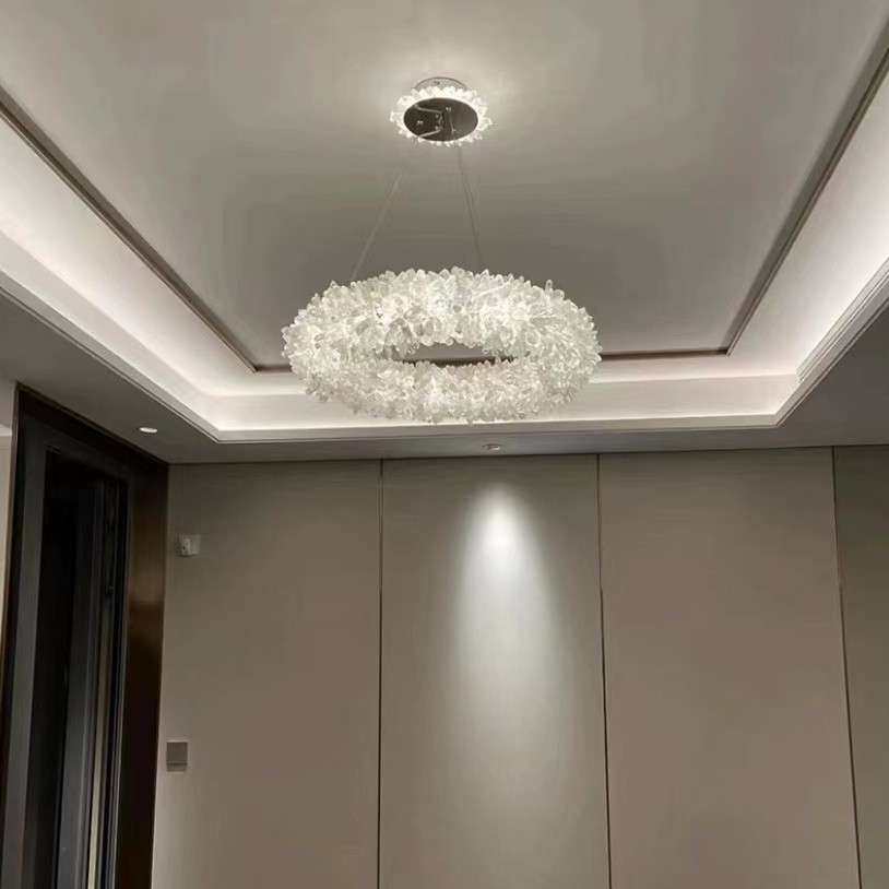 高端纯天然水晶吊灯卧室客厅餐厅灯轻奢现代简约美式法式餐桌