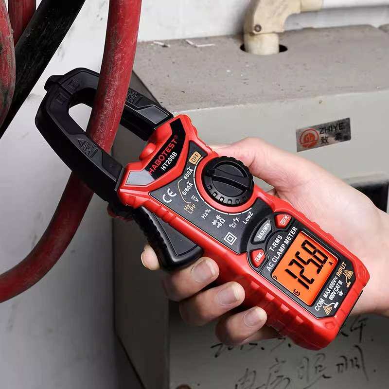 华博HT206D交直流电流数字钳形万用表电工电流表温度电容NCV600A