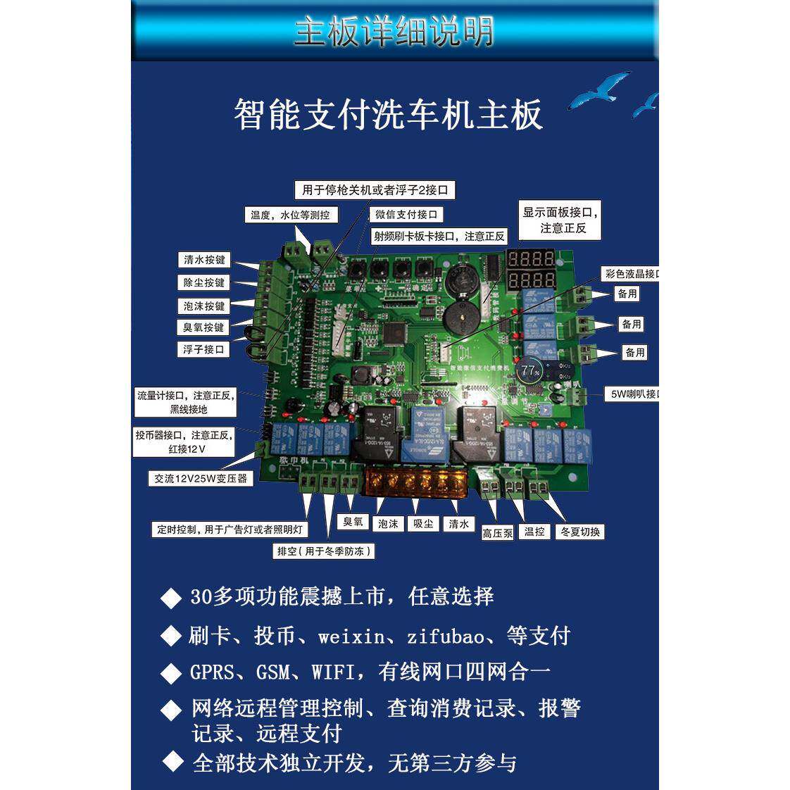自助刷卡洗车机主板 投币扫码洗车机机主板 全自动洗车机主板