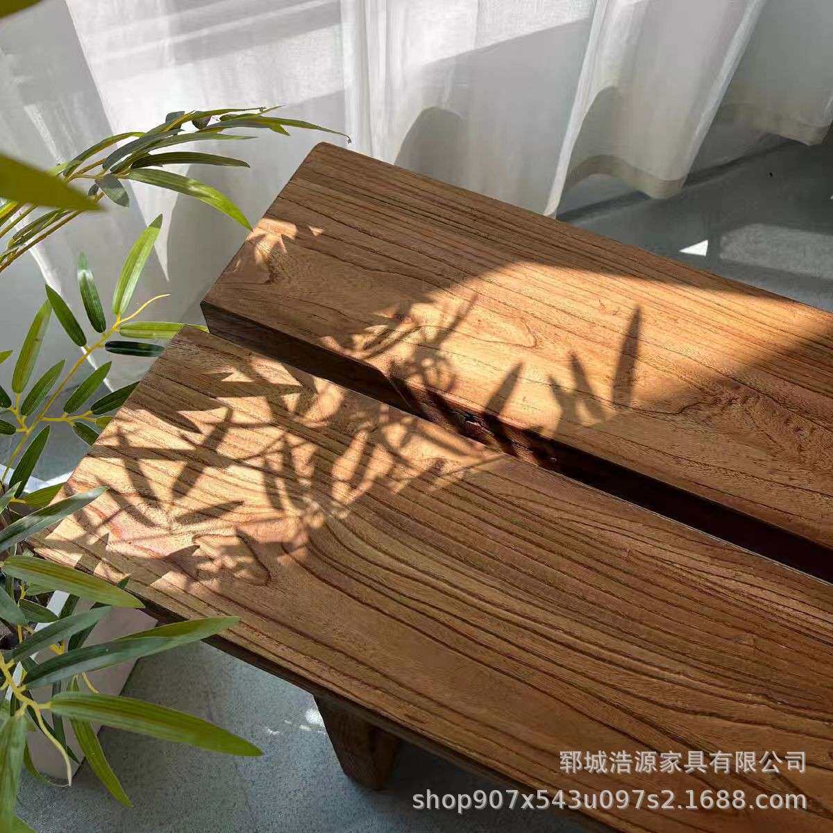 老榆木长条凳实木宽面长凳长条茶几民宿宽椅子餐桌凳子茶桌条凳