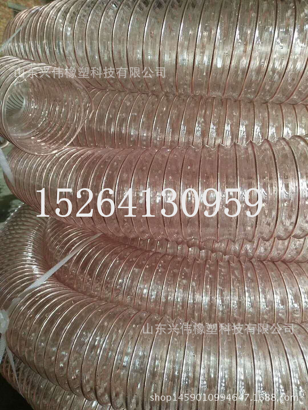 制造 除尘风机用通风排烟软管 DN300mmPU透明钢丝吸尘软管