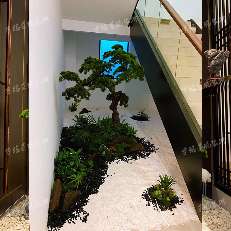 仿真松树迎e客松罗汉松假树商场酒店大堂装饰绿植室内室外橱窗造