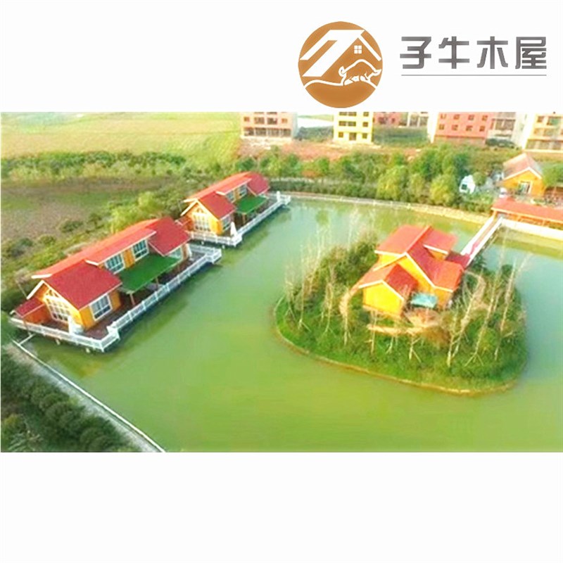 现货热销农家乐木屋农场移动简易小屋60I平方二层阁楼活动房大别