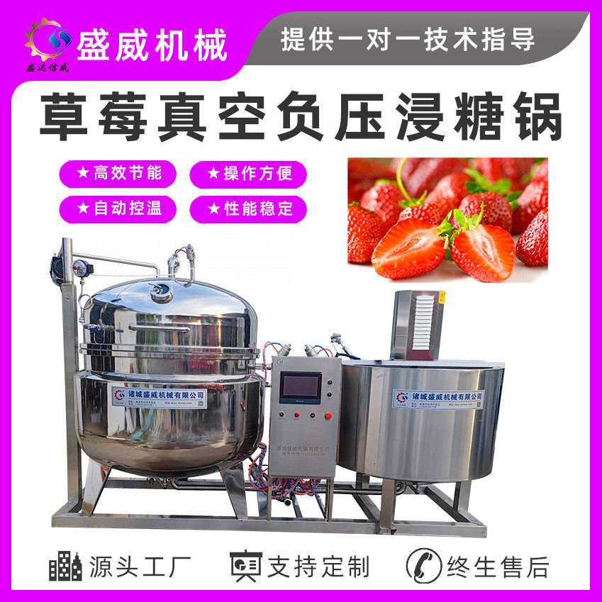 盛威机械 草莓浸糖锅 全自动芒果真空浸糖设备 电加热搅拌化糖锅