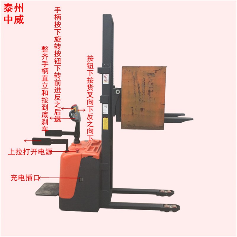 仓储电动叉车g升高2.5米1吨全电动堆高车堆垛车站驾式托盘装载机