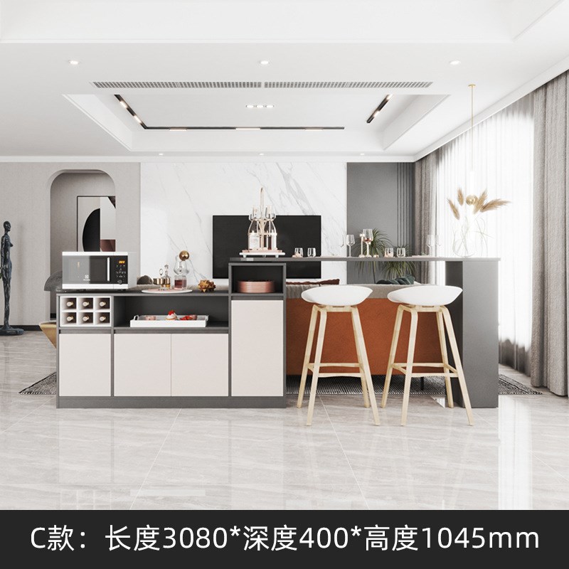 横厅餐边柜隔断吧台桌简约沙发后面的长条背柜客厅靠山桌旋转餐桌