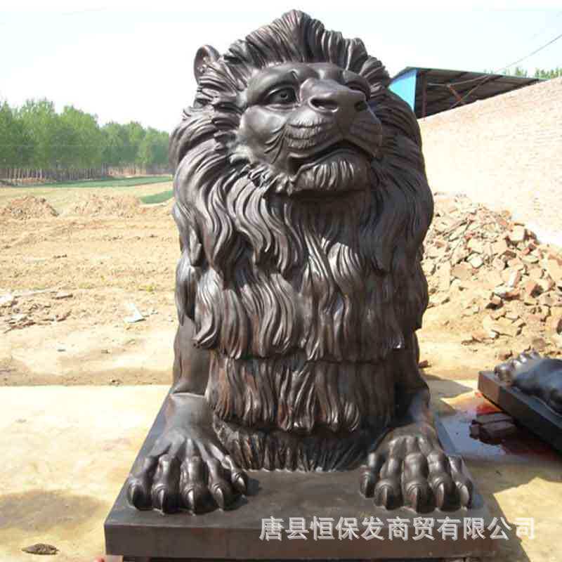 铸铜汇丰爬狮铜动物雕塑铜雕狮子制作各种动物雕塑公司门口摆件
