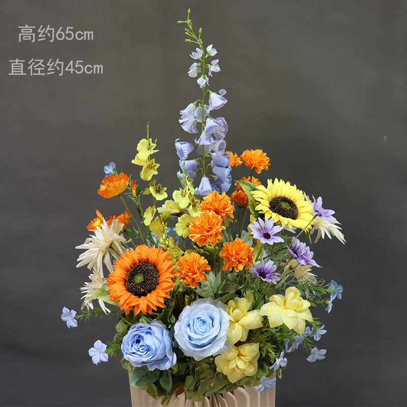 森系婚礼盆花婚庆布置装饰花艺路引E地排花户外绿植仿真绿色绢花