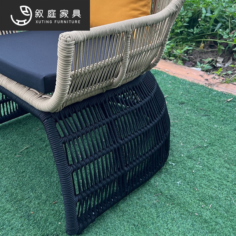 户外藤编沙e发休闲简约异形藤椅沙发设计师露天室内外花园庭院桌