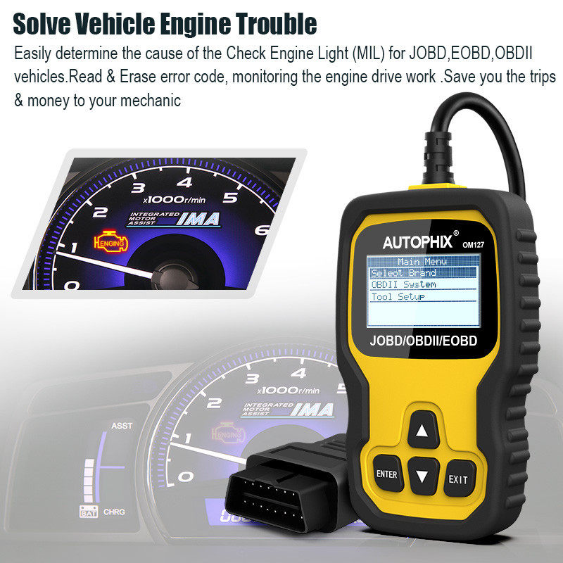 Autophix OM127 Obd2汽车诊断仪 TOYOTA HONDA NISSAN EOBD JOBD