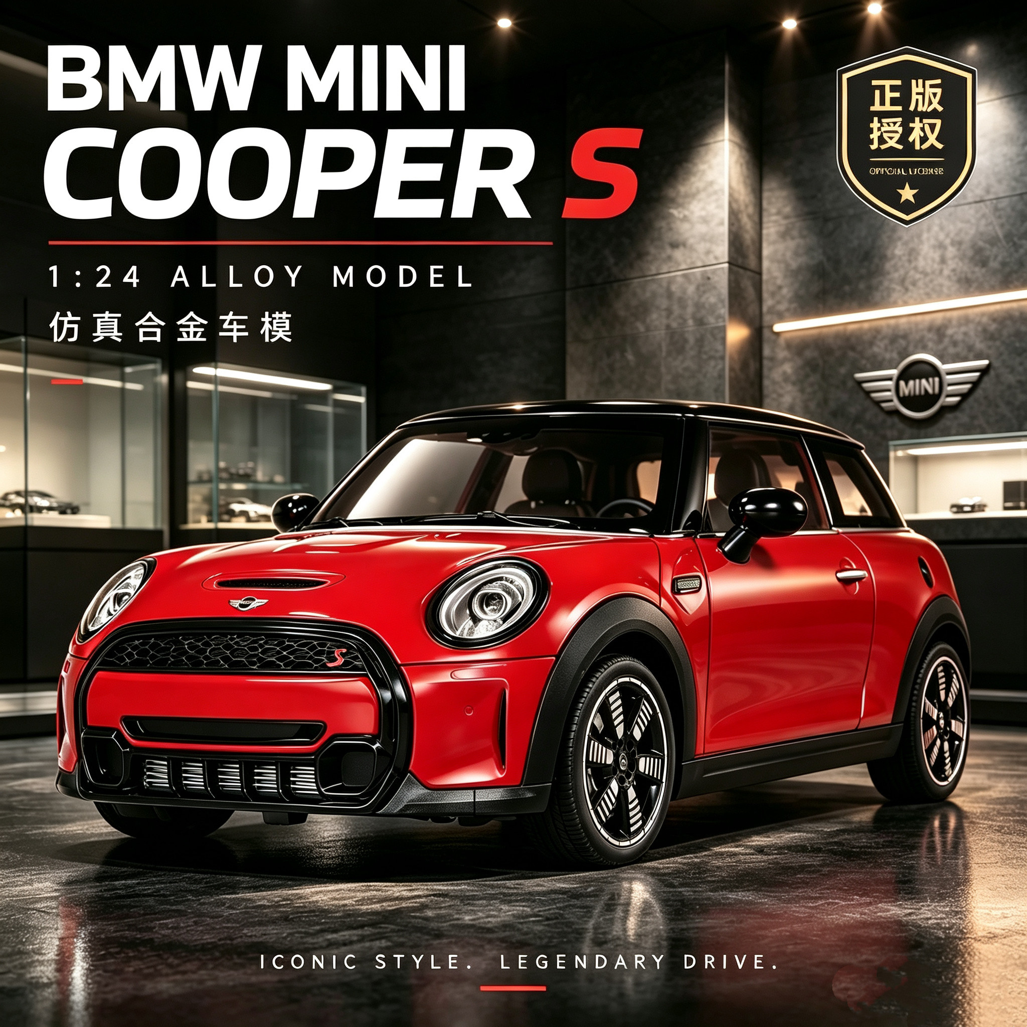 正版124宝马MINI合金车模型