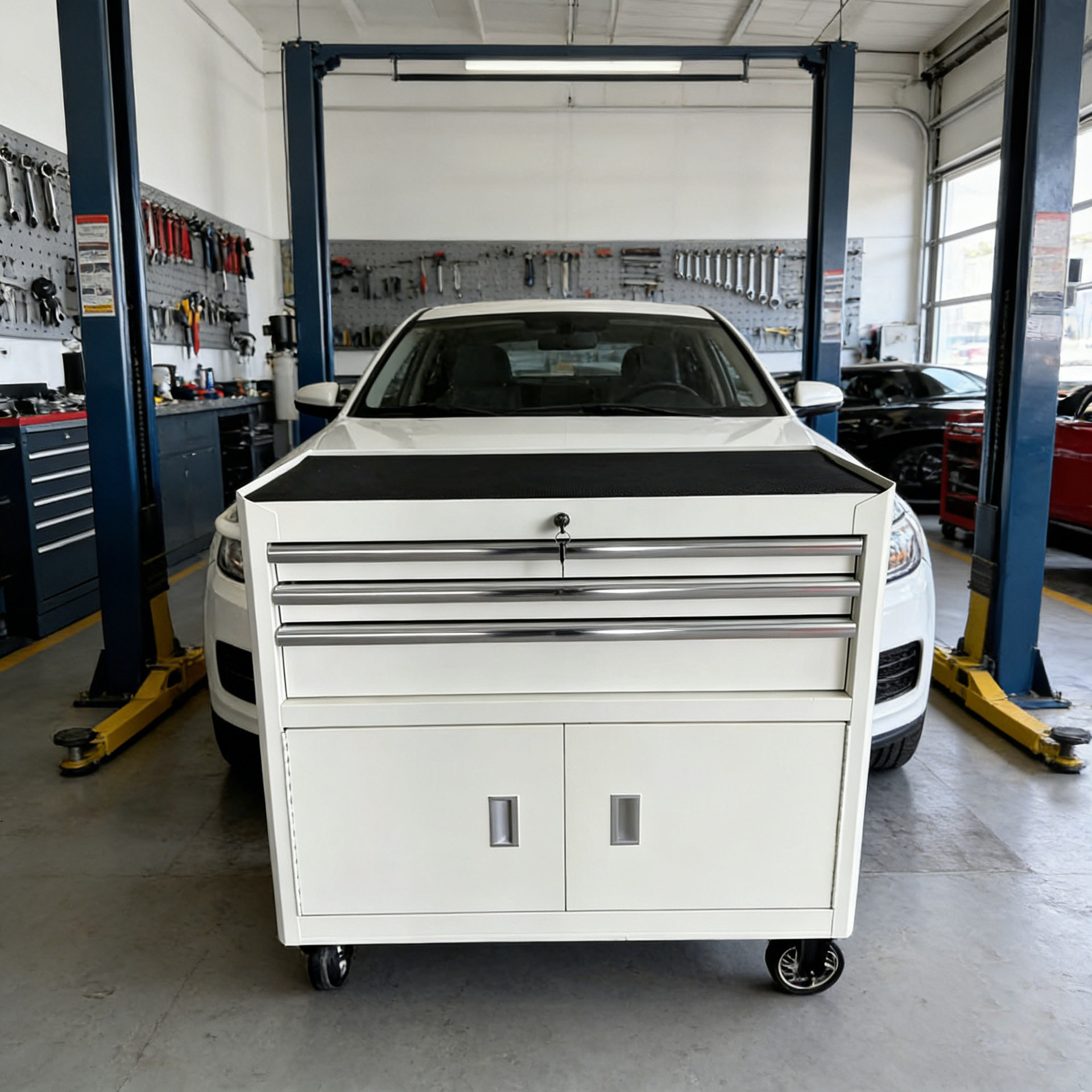 46寸带锁双门带轮工具车
