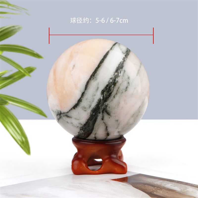 新品东海天然粉云石球球摆件原石原矿抛光打磨工艺品促销
