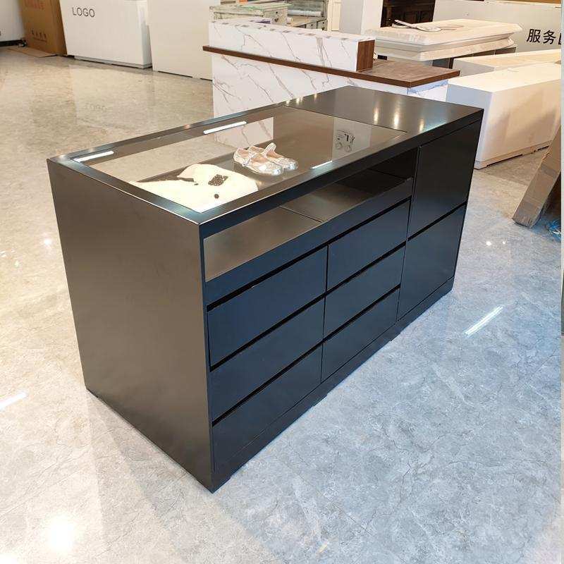 服装店中岛桌展示台边柜储物柜烤漆装饰柜摆件展台陈列展示桌柜子